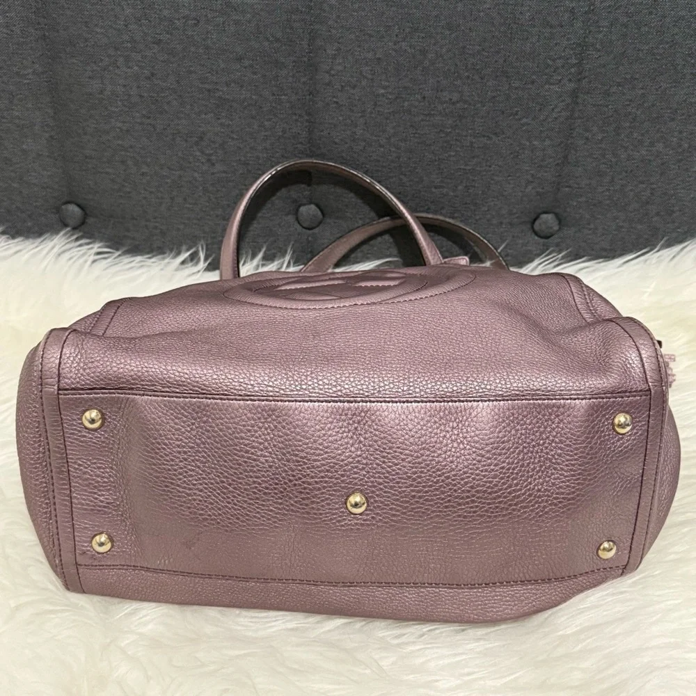 Gucci Dusty Mauve Leather Shoulder Bag with Tassel